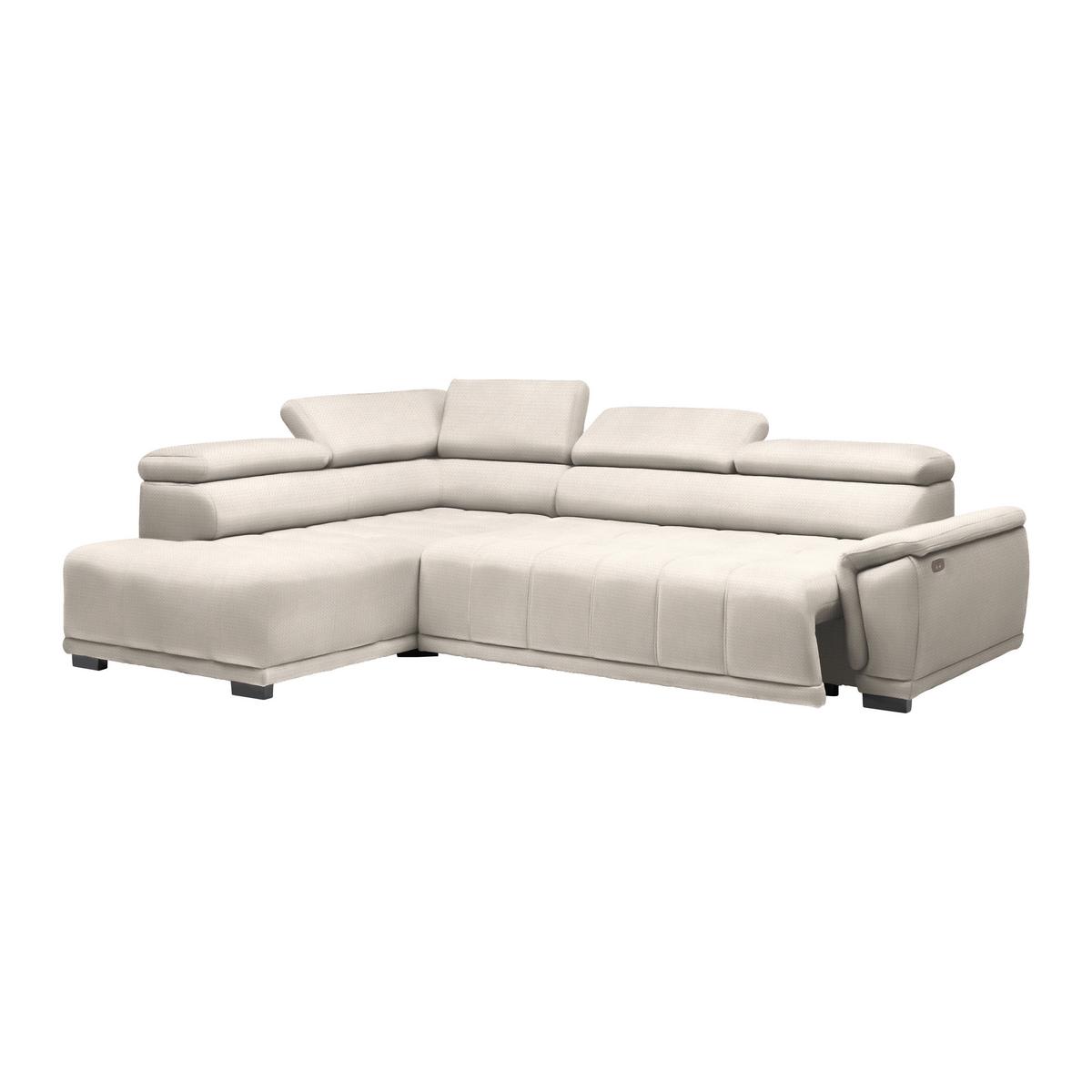 Rohová sedačka GRINALDI, levá, perleťová - černá/perleť, Moderní, textil/plast (206/283cm) - Premium Living
