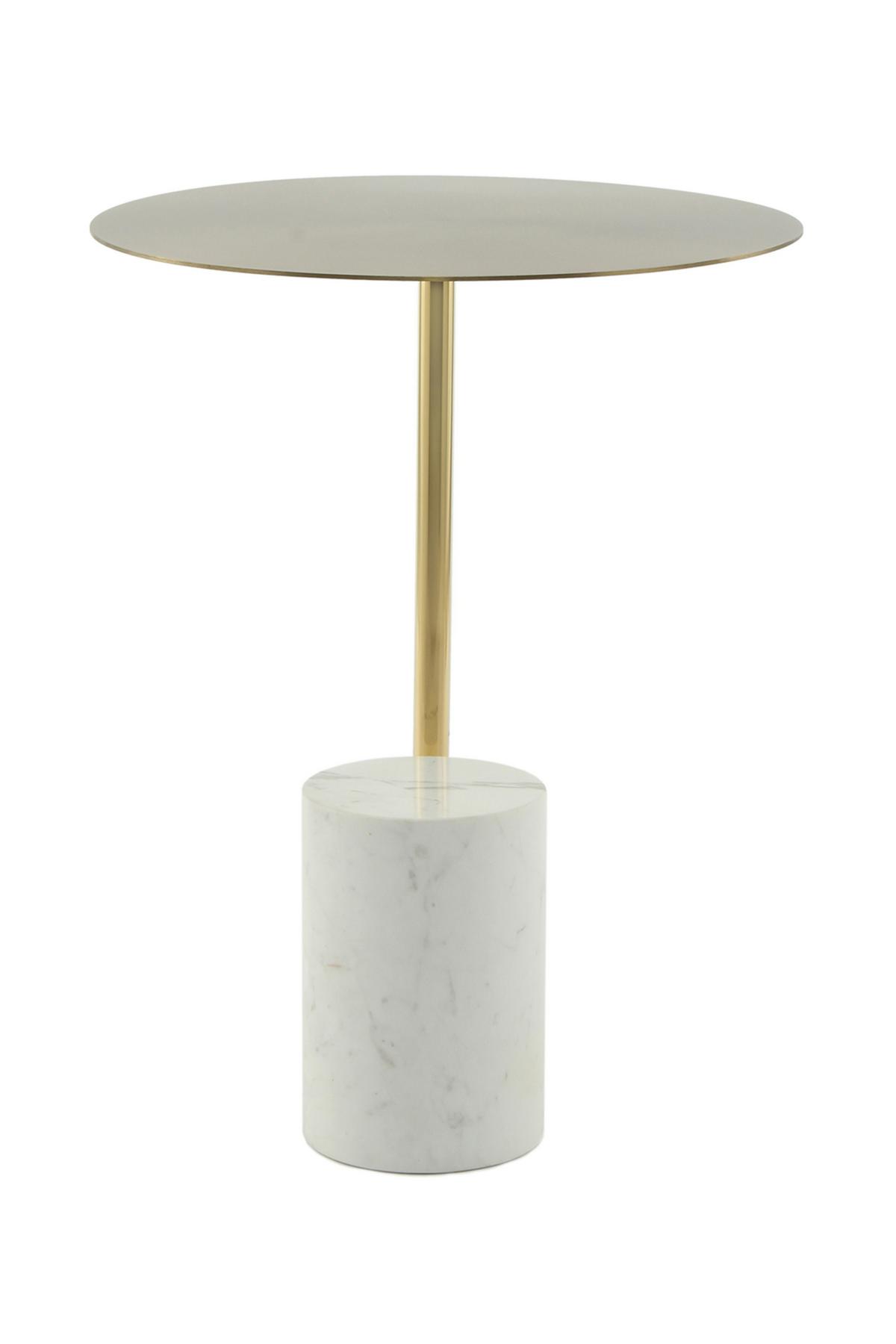 Odkládací stolek kov/mramor - Design, kov/kámen (40/40/54cm) - MID.YOU