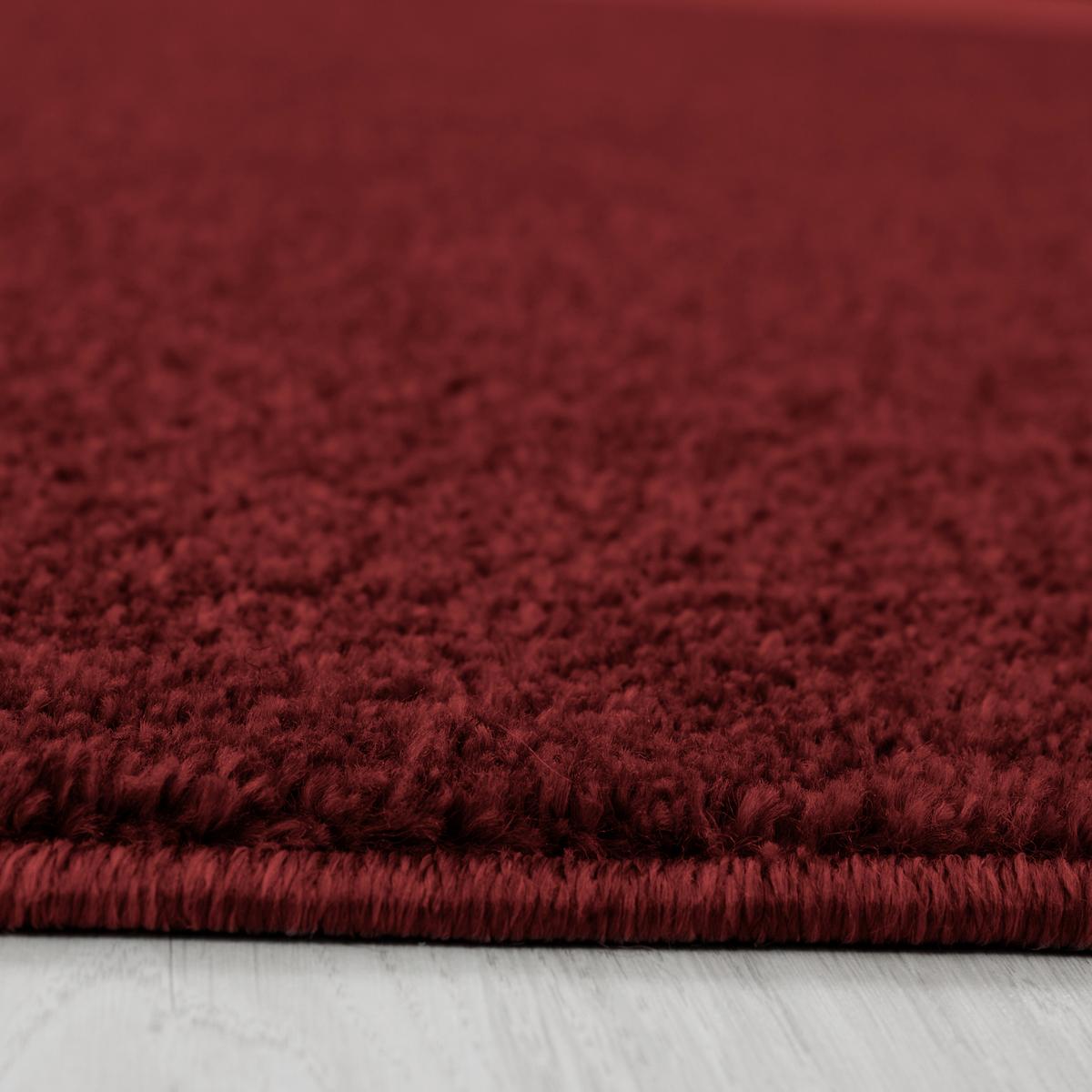 Hochflor Langflor Wohnzimmer Shaggy Teppich 2 Farbig Rot und Bordeaux Größe  60x110 cm