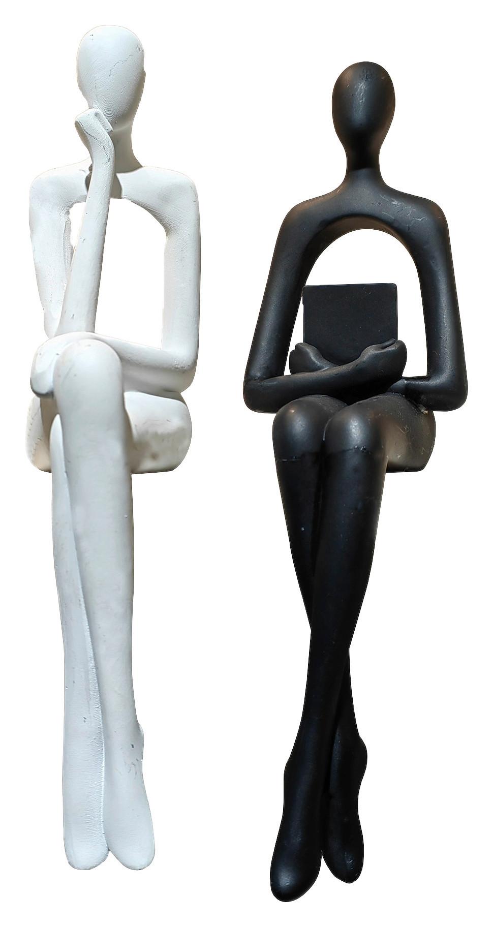 SKULPTUR MAX - Schwarz/Weiß, KONVENTIONELL, Kunststoff - Luca Bessoni