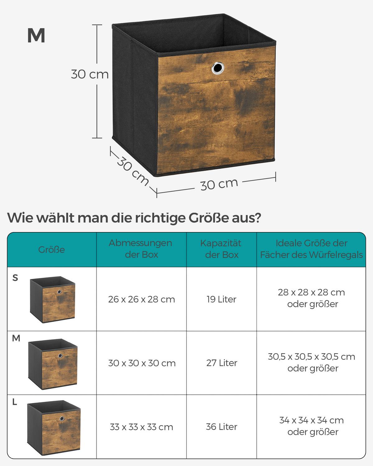 Faltbox Beige B: 30cm - Beige, Basics, Textil (30/30/30cm)