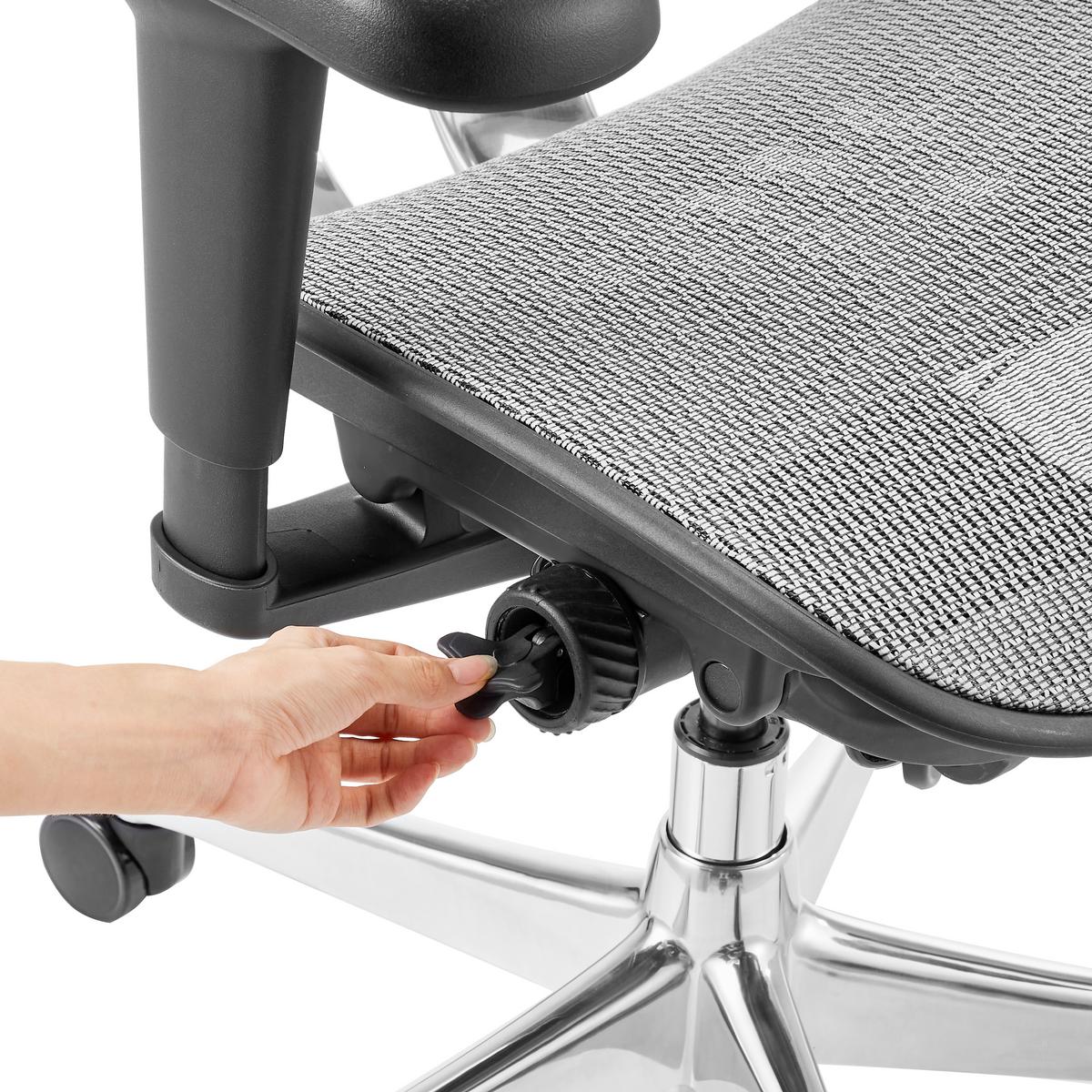 Drehstuhl Ergohuman Ultra Gen Schwarz/Grau B: 65cm - Silberfarben/Schwarz, MODERN, Kunststoff/Textil (65/132/60cm) - MID.YOU