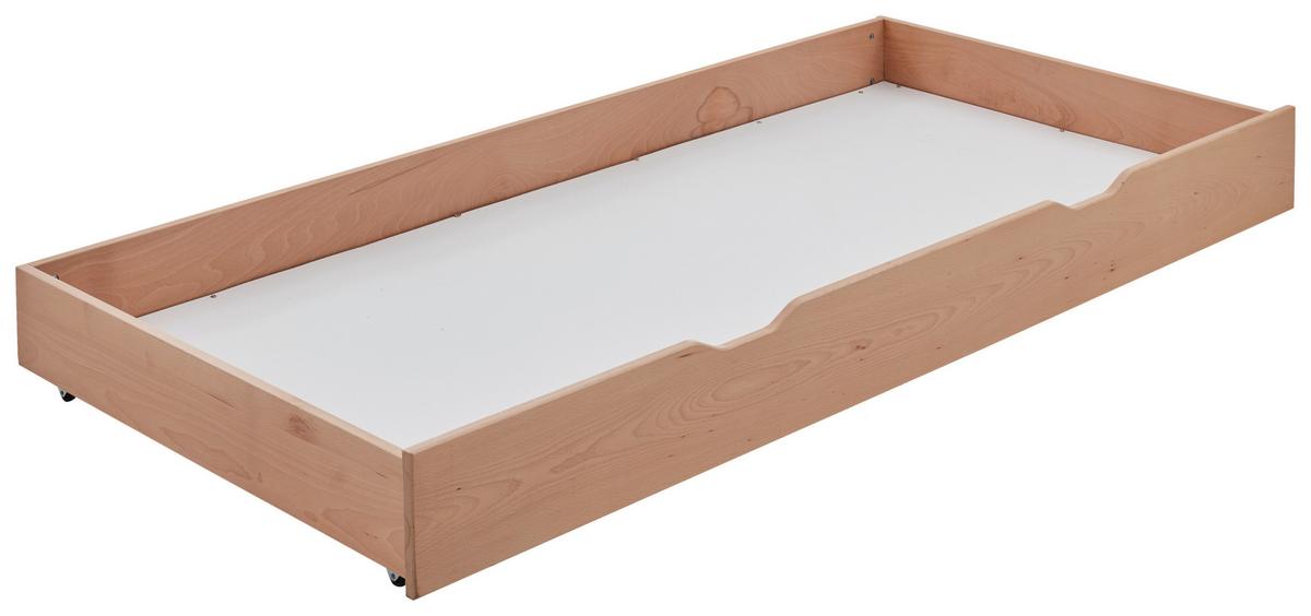 Bettkasten Lupo 2 B: 195 cm Buche Natur mit Rollen - Buchefarben, KONVENTIONELL, Holz (195/19/94cm)