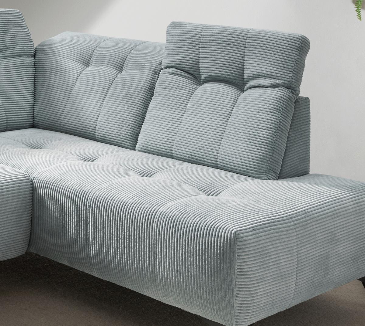 Ecksofa Fiore, Hellblau S: 272x200 cm - Schwarz/Hellblau, MODERN, Textil (272/200cm) - Livetastic