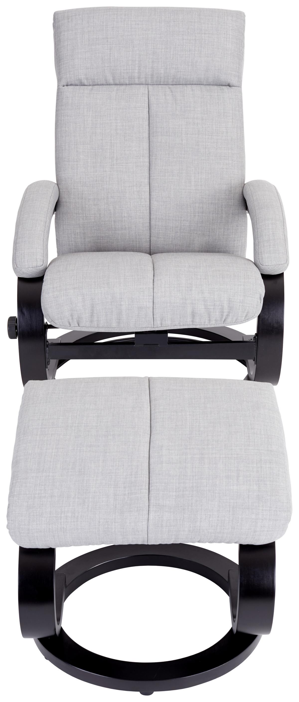 Fernsehsessel mit Fußhocker Niklas Webstoff Hellgrau - Hellgrau/Schwarz, MODERN, Holz/Textil (66/98-86/80-110cm) - Ondega