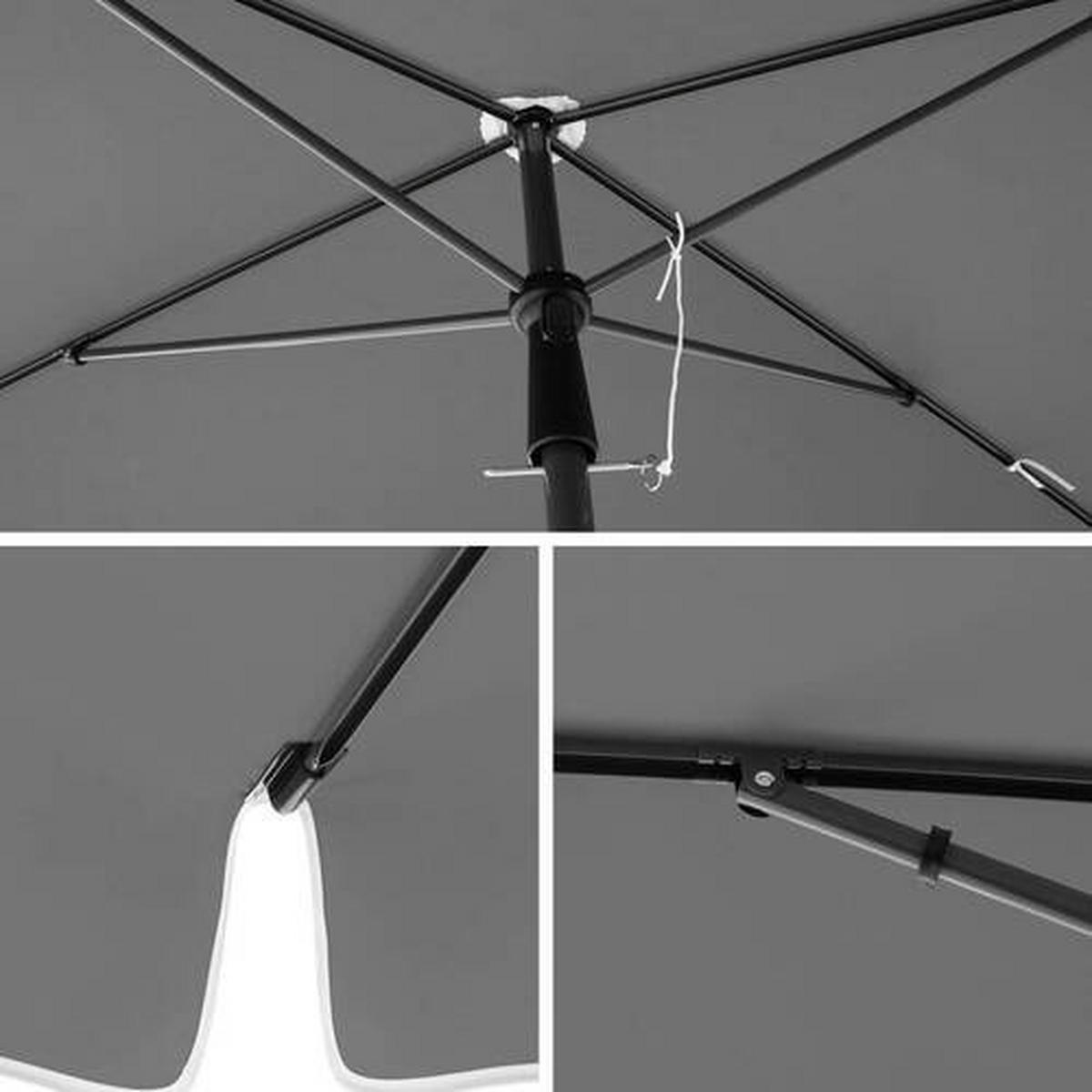 Sonnenschirm Grau Schwarz Bxl: 200x125 Cm - Schwarz/Grau, Basics, Textil/Metall (200/125cm) - Modante