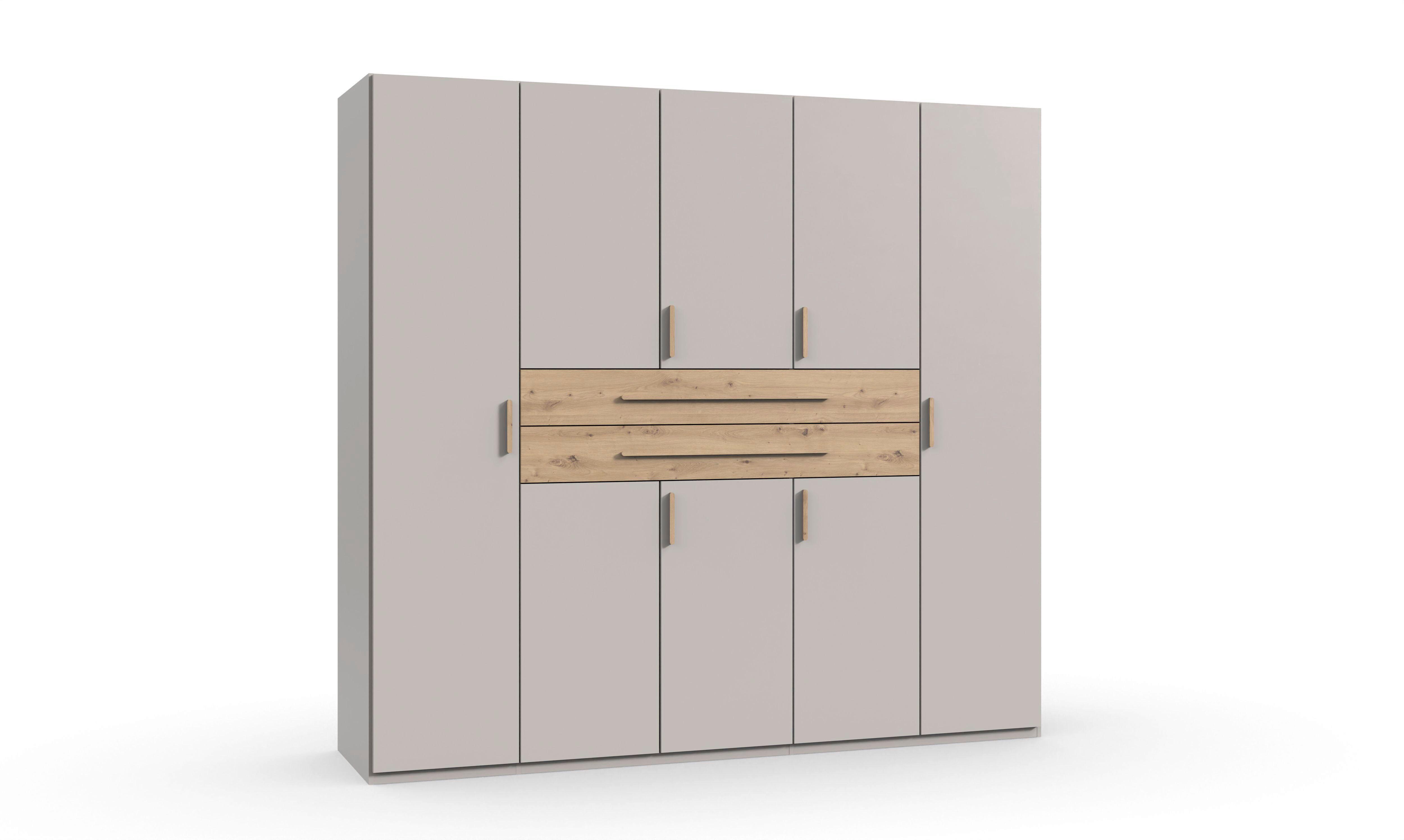 Šatníková skriňa LUMIO, šírka 225 cm - kašmírová/dub artisan, Konventionell, kompozitné drevo (225/208/65cm) - Modern Living