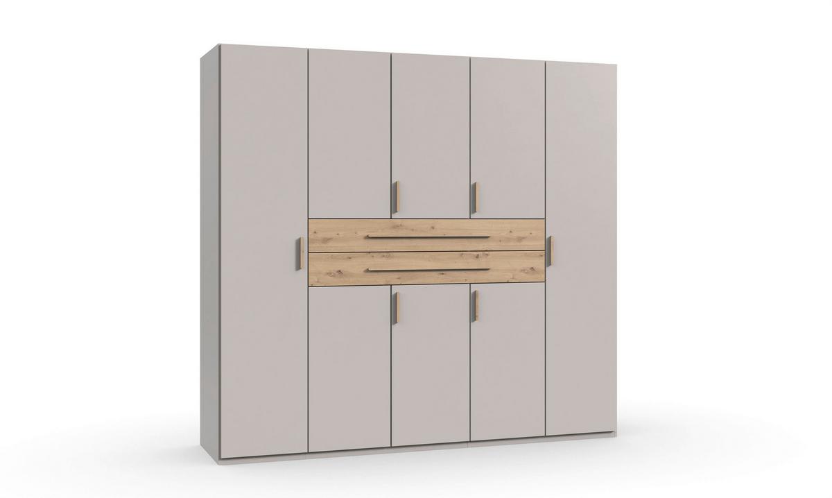 Šatníková skriňa LUMIO, šírka 225 cm - kašmírová/dub artisan, Konventionell, kompozitné drevo (225/208/65cm) - Modern Living