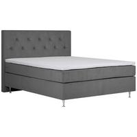 Boxspringbett Mit Topper + Matratze 160x200 Cm Paula - Dunkelgrau, MODERN, Textil (140/200cm) - Livetastic