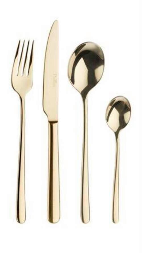 sada příborů SKY TREASURE - barvy zlata, Basics, kov (25,5/7/5,3cm) - Pintinox