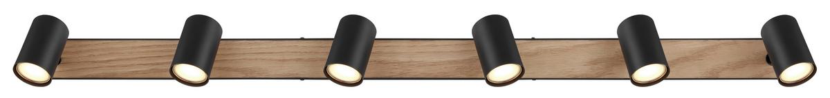 Strahler 57911-6dbw - Dunkelbraun/Schwarz, Natur, Holzwerkstoff/Metall (115/6/13,5cm) - Globo