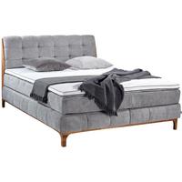 Boxspringbett mit Topper 180x200 cm Moon - Eichefarben/Grau, Trend, Holz/Textil (180/200cm) - Luca Bessoni