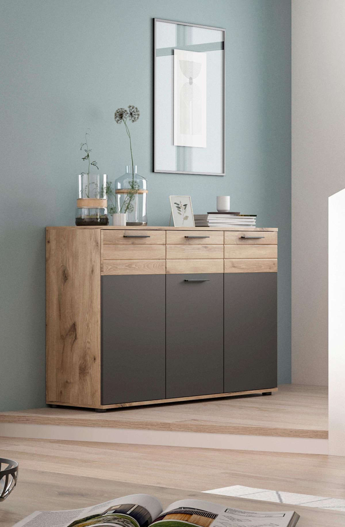 Mason B: 120 Cm Nox Oak Mason - Eichefarben/Grau, Holzwerkstoff (120/87/40cm) - MID.YOU