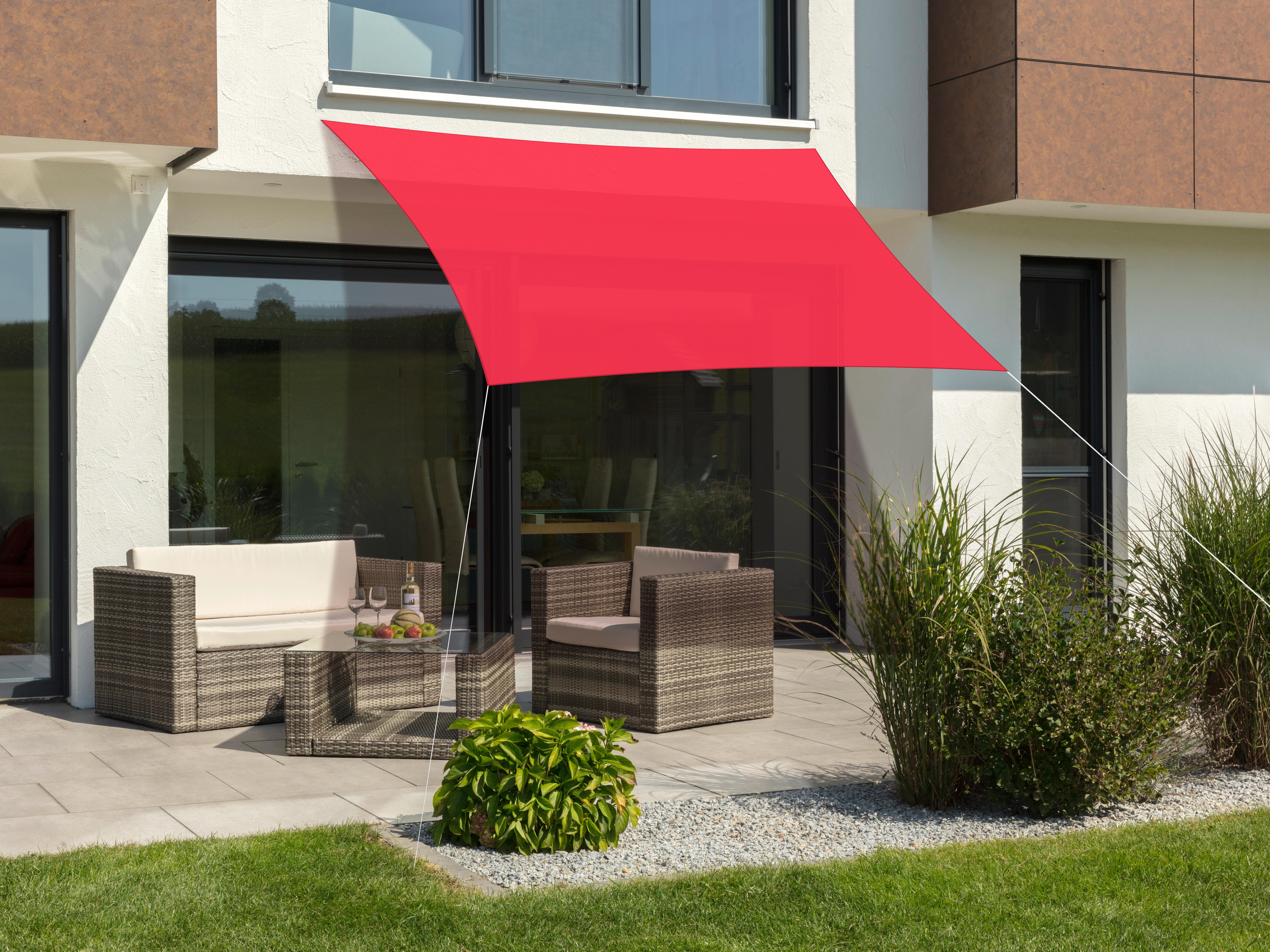 Gartensonnensegel 3 X 2,5 m - Rot, Basics, Textil (250/0,3/300cm) - Schneider