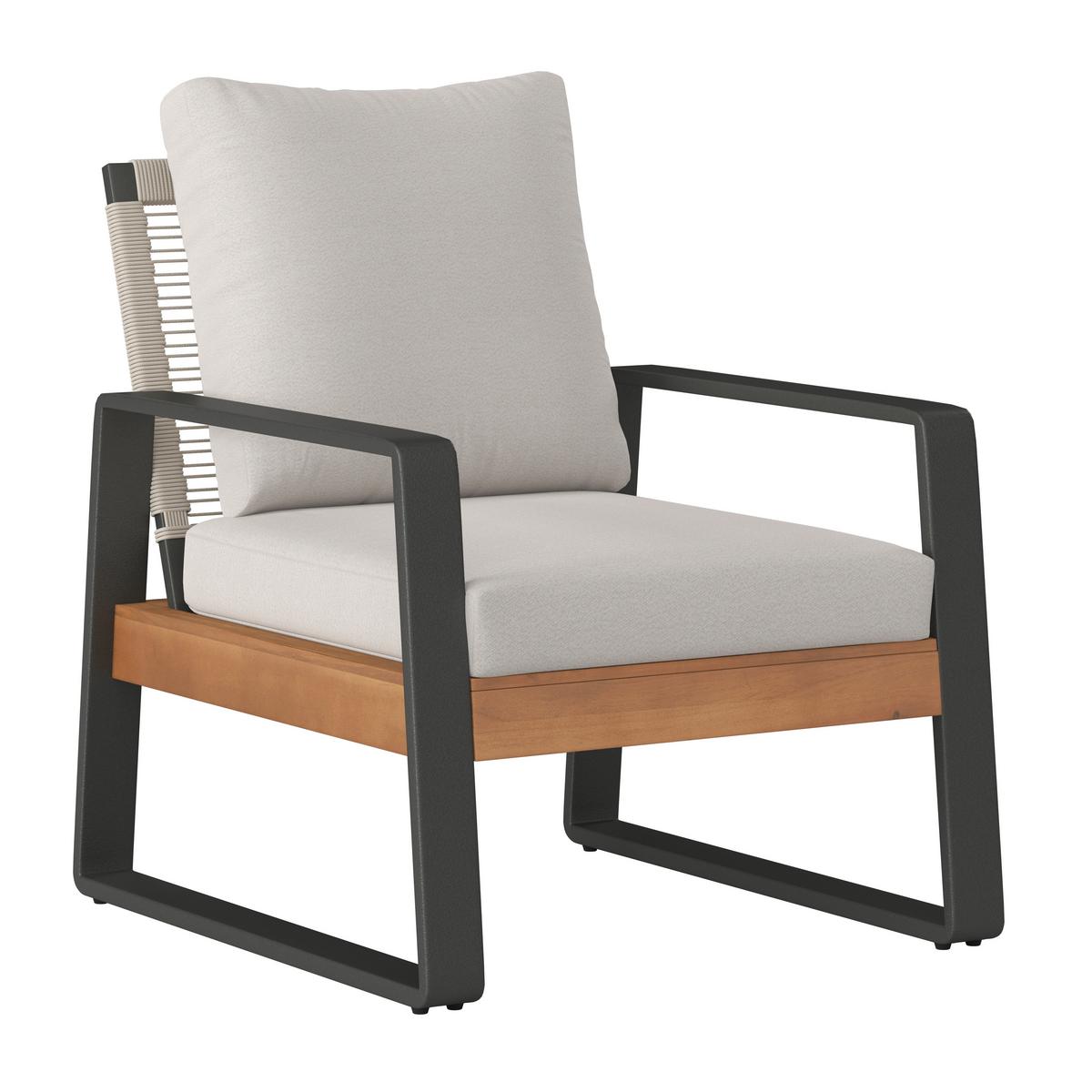 TERASOVÁ SEDACIA SÚPRAVA ALEXA - krémová/farba tíku, Modern, kov/drevo (150/81/85,5cm) - Bessagi Garden