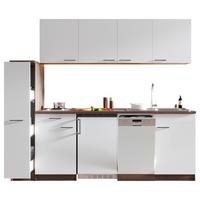 Küchenblock Oliver Singleküche 225 Cm - Eichefarben/Weiß, Basics, Holzwerkstoff (225cm) - Respekta