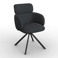 ŽIDLE S PODRUČKAMI LIORA - černá, Moderní, kov/textil (58/84/61cm) - Bessagi Home