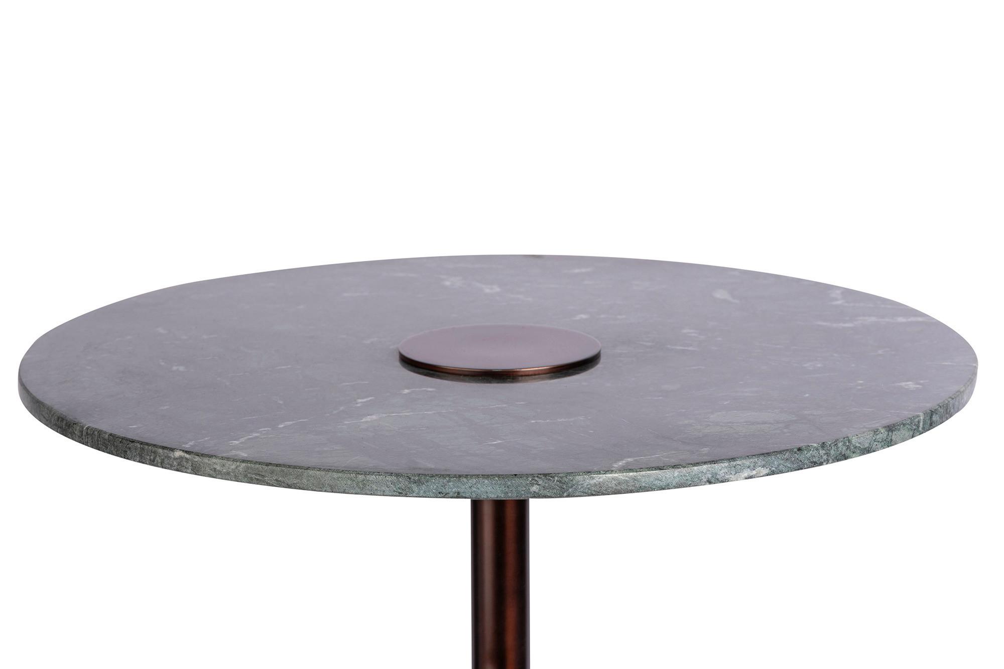 Beistelltisch Harriet 100 Grün - Braun/Grün, Design, Stein/Metall (47/47/47cm) - Kayoom