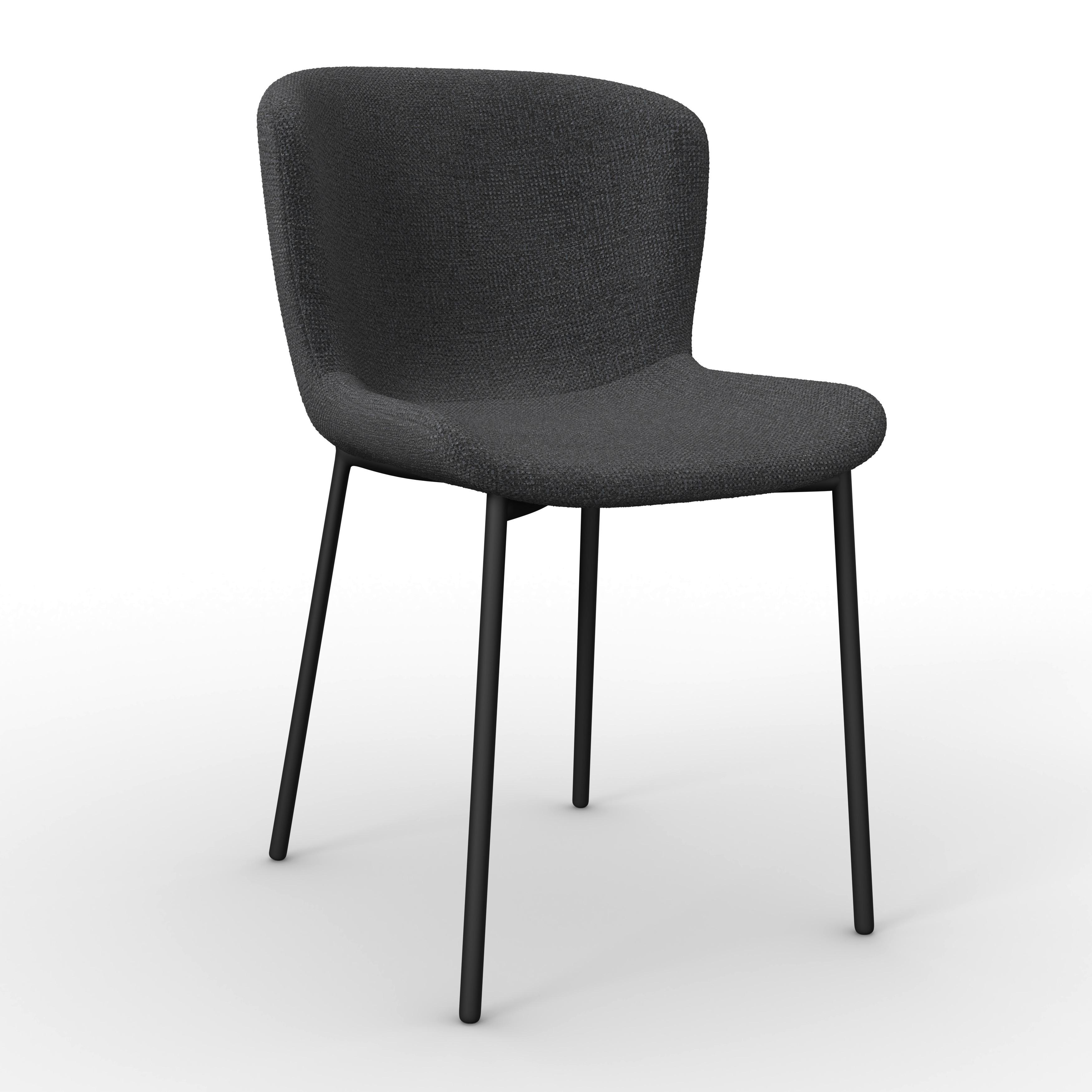 ŽIDLE NOEMIE - černá/tmavě šedá, Moderní, kov/dřevo (49/81/54cm) - Bessagi Home