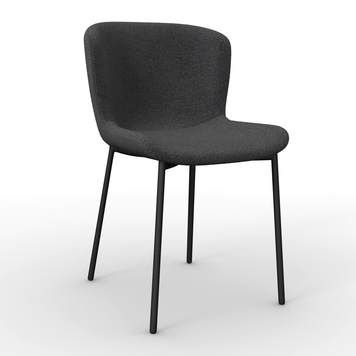 ŽIDLE NOEMIE - černá/tmavě šedá, Moderní, kov/dřevo (49/81/54cm) - Bessagi Home