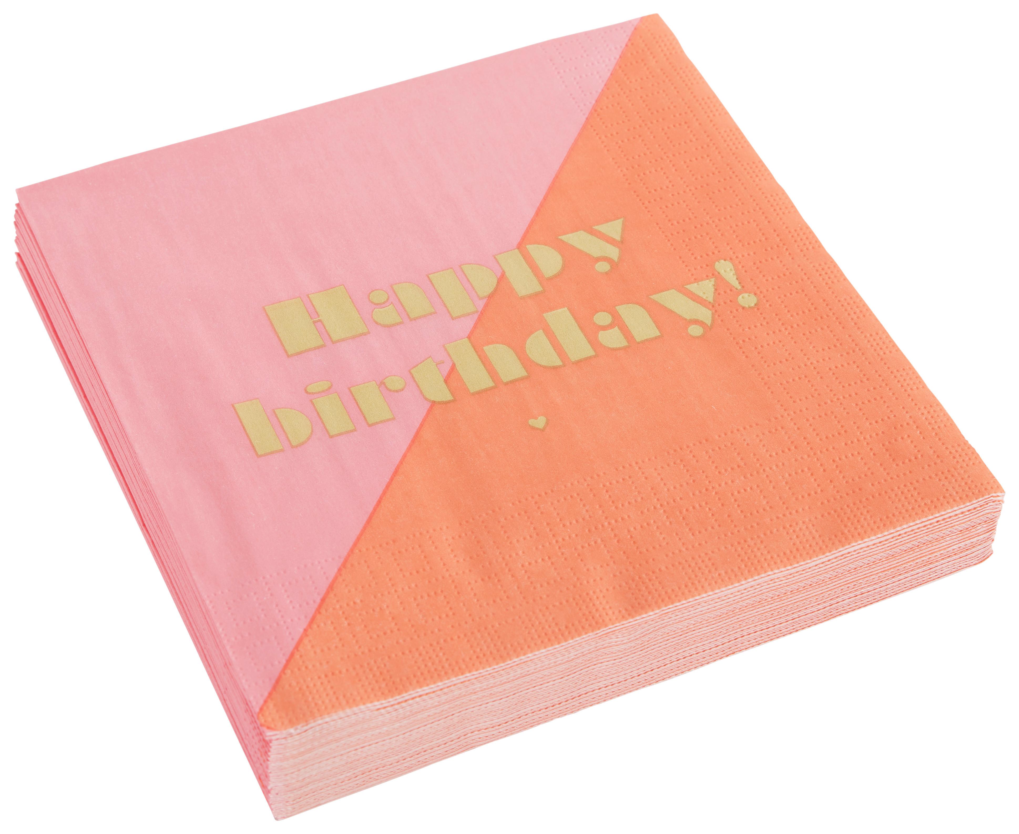 Servítka KAI - oranžová/růžová, papír (33/33cm)