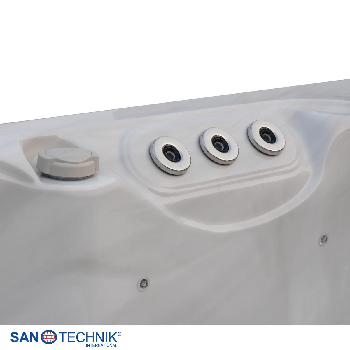 WHIRLPOOL Lucca Grauweiß B: 220 cm - Grauweiß, KONVENTIONELL, Kunststoff (220/220/95cm) - Sanotechnik