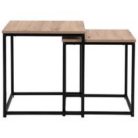 Kisasztal-szett Peter *TOP ÁR* - natúr színű/fekete, Modern, faalapú anyag/fém (37,5/40/37cm) - Best Price