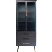 Highboard La Gomera - Anthrazit/Messingfarben, Trend, Glas/Holzwerkstoff (72/180/38cm) - Kare-Design