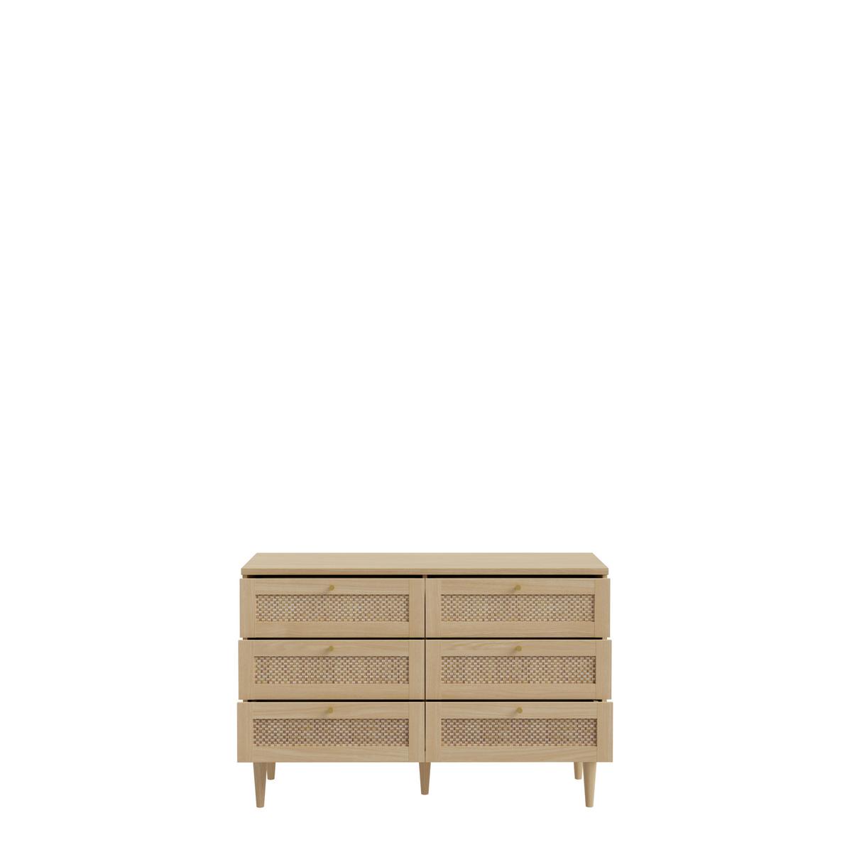 Komoda CALASETTA š: 120 CM - barvy dubu/barvy zlata, Romantický / Rustikální, kov/kompozitní dřevo (120,1/80,1/41,4cm)