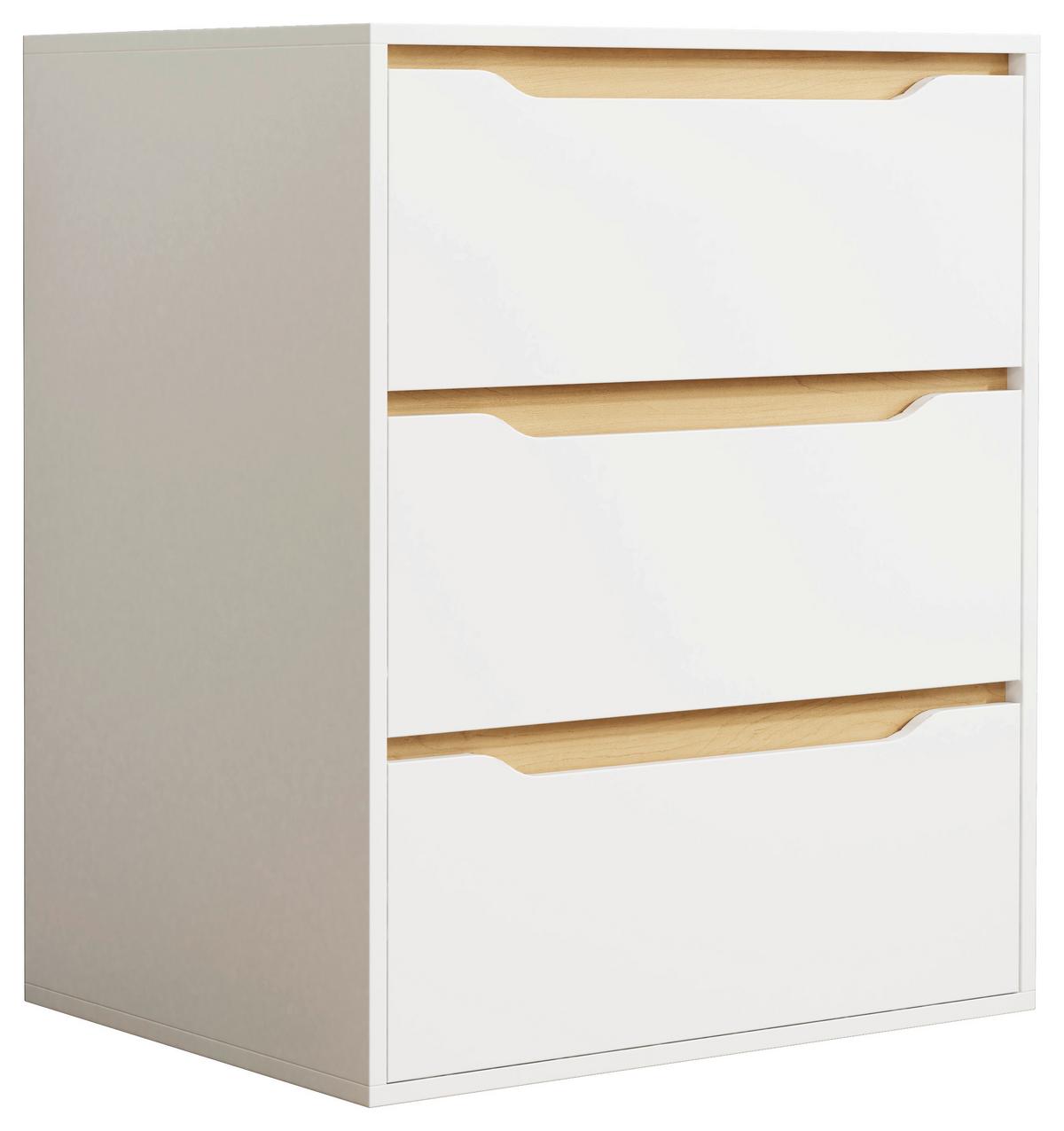 Kommode Malira Weiß, Eiche Dekor B:65cm - Honigeiche/Weiß, Design, Holzwerkstoff (65/78/48cm) - MID.YOU