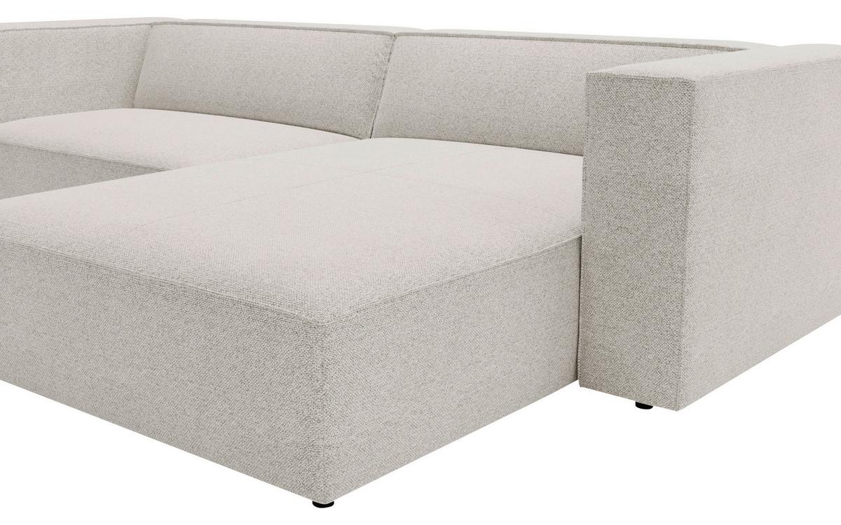 Ecksofa Arona Hellgrau 278x68 Cm - Hellgrau/Schwarz, Design, Textil (278/174cm) - Livetastic