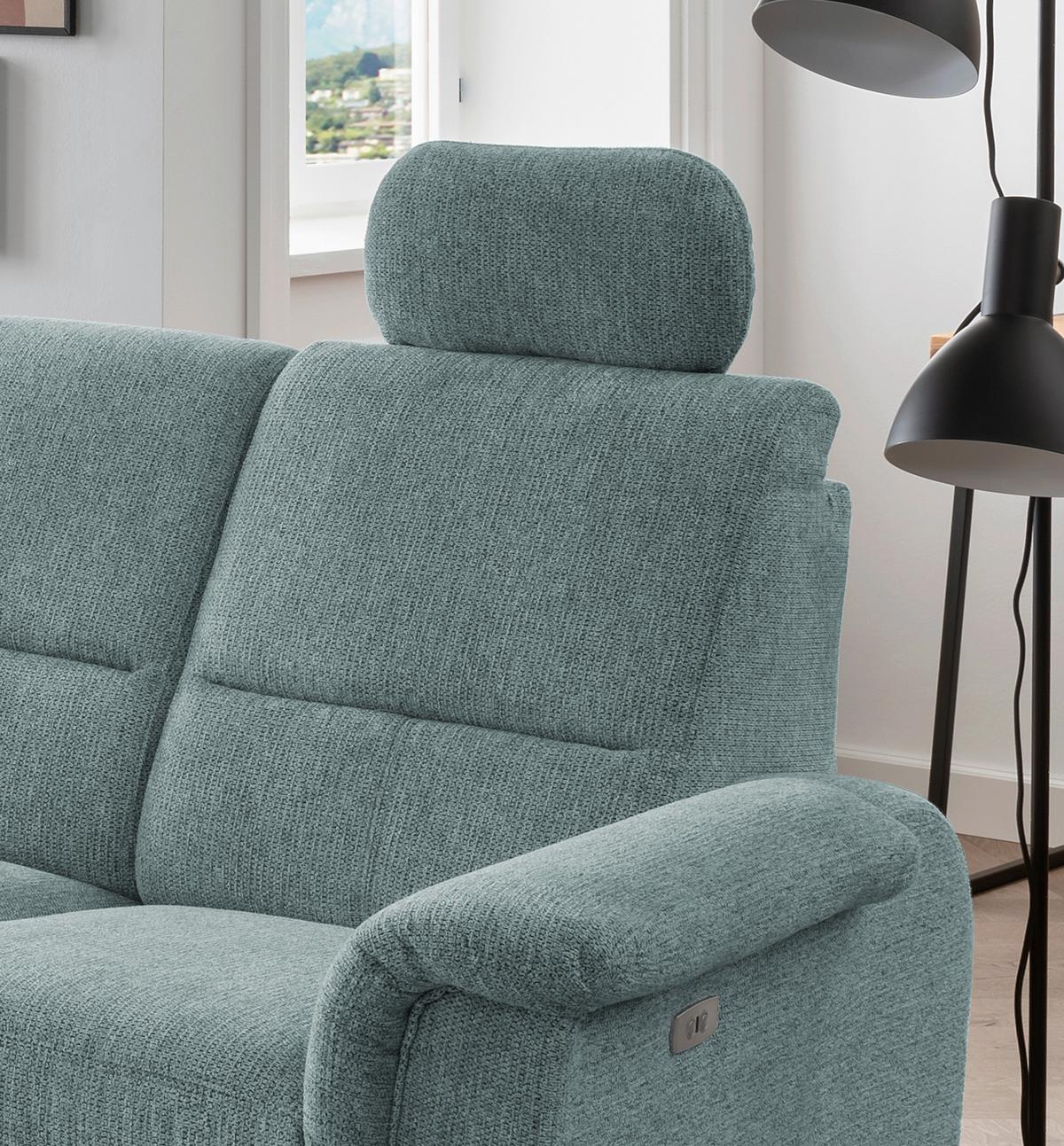 Ecksofa Mit Relaxfunktion Parole Blau Chenille - Chromfarben/Blau, MODERN, Textil (236/275cm) - Livetastic