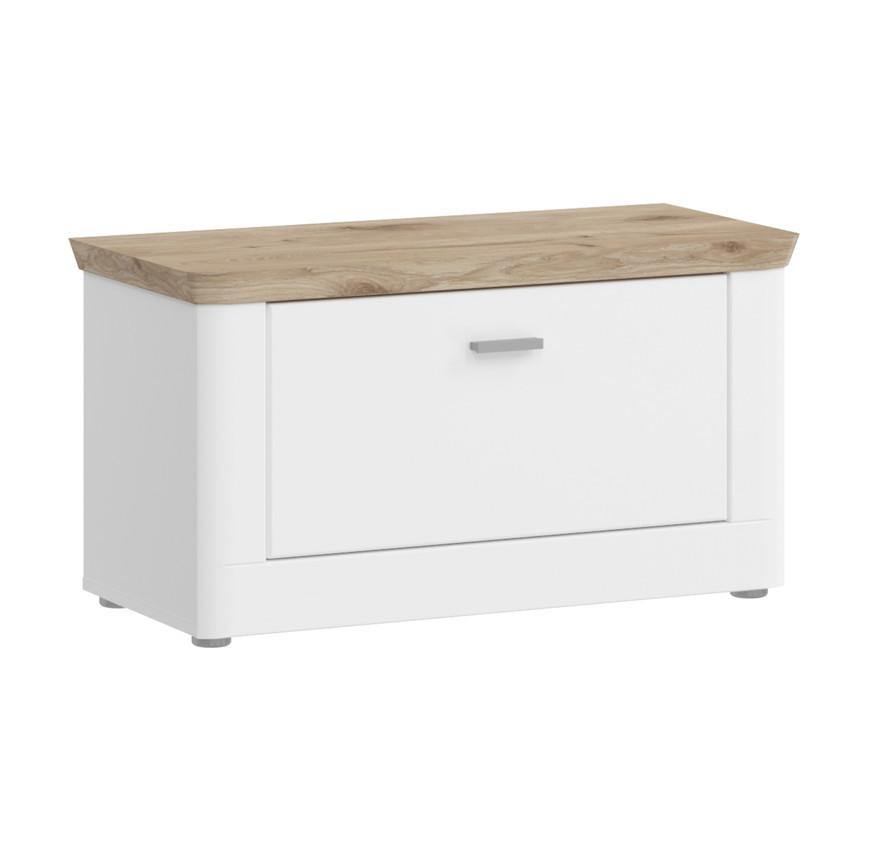 Garderobenbank Michigan B:79 cm 1 Klappe Weiß - Weiß, LIFESTYLE, Holzwerkstoff (79/44/37cm) - MID.YOU