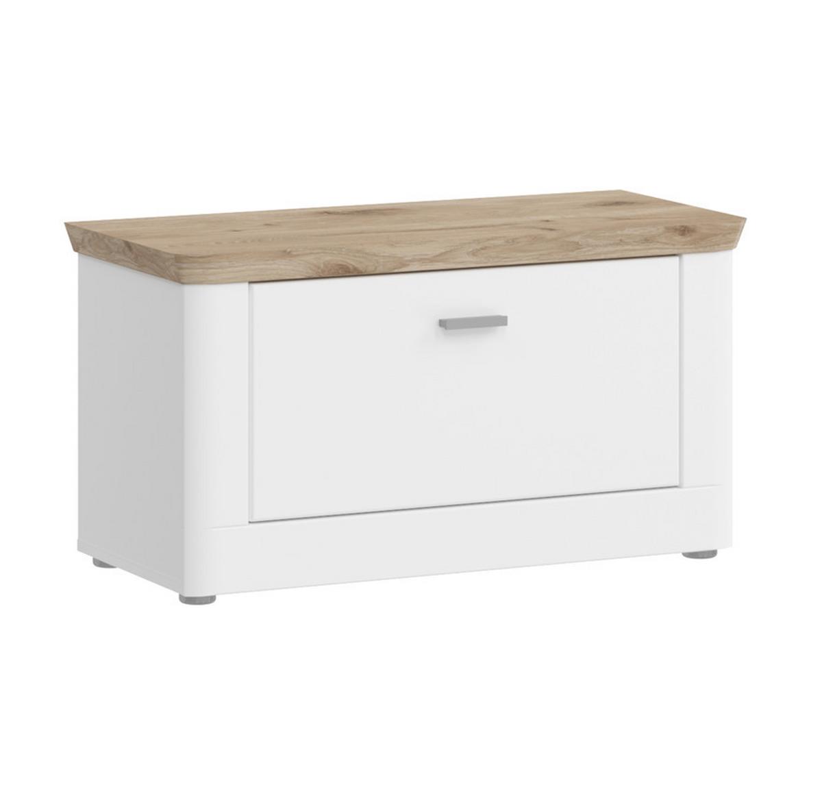Garderobenbank Michigan B:79 cm 1 Klappe Weiß - Weiß, LIFESTYLE, Holzwerkstoff (79/44/37cm) - MID.YOU