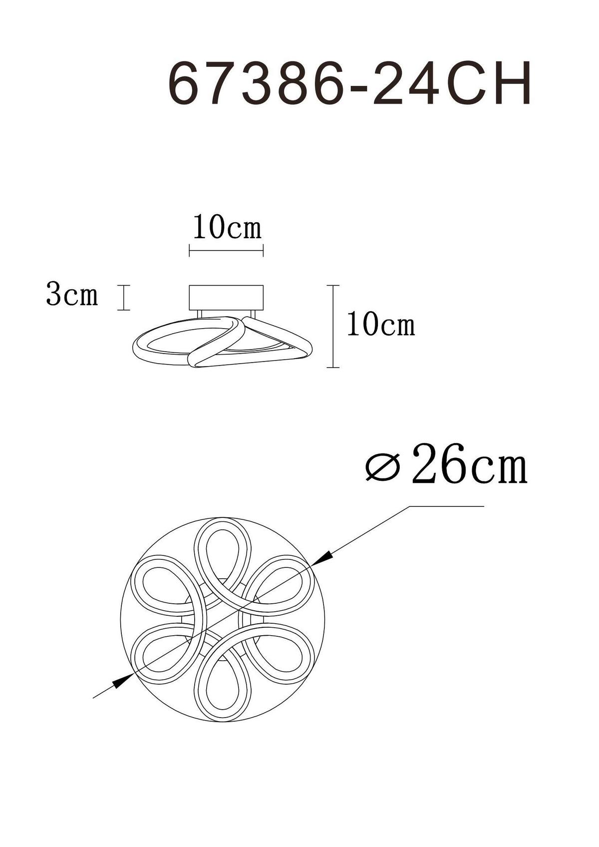 LED-DECKENLEUCHTE 67386-24CH MELISAND - Champagner/Weiß, Design, Kunststoff/Metall (26/10cm) - Globo