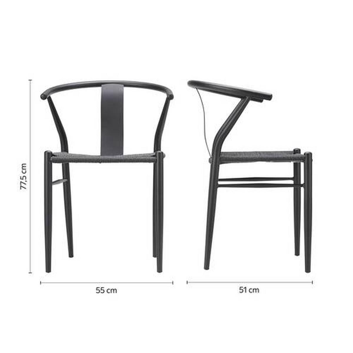 Kovová jedálenská stolička MONIKA čierna - čierna, Modern, kov (55/77,5/51cm) - Bessagi Home