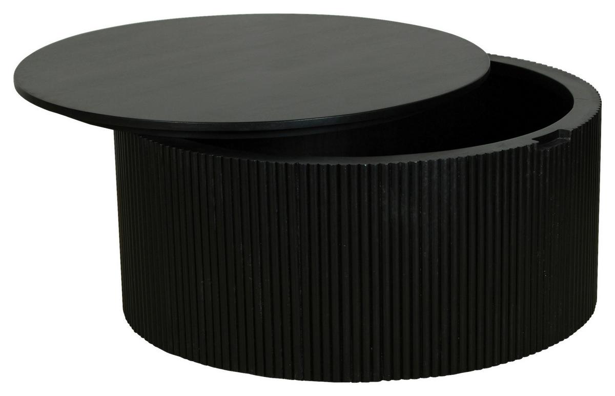 Couchtisch Owen Schwarz D: 80 cm - Schwarz, Design, Holz (80/36/80cm) - MID.YOU