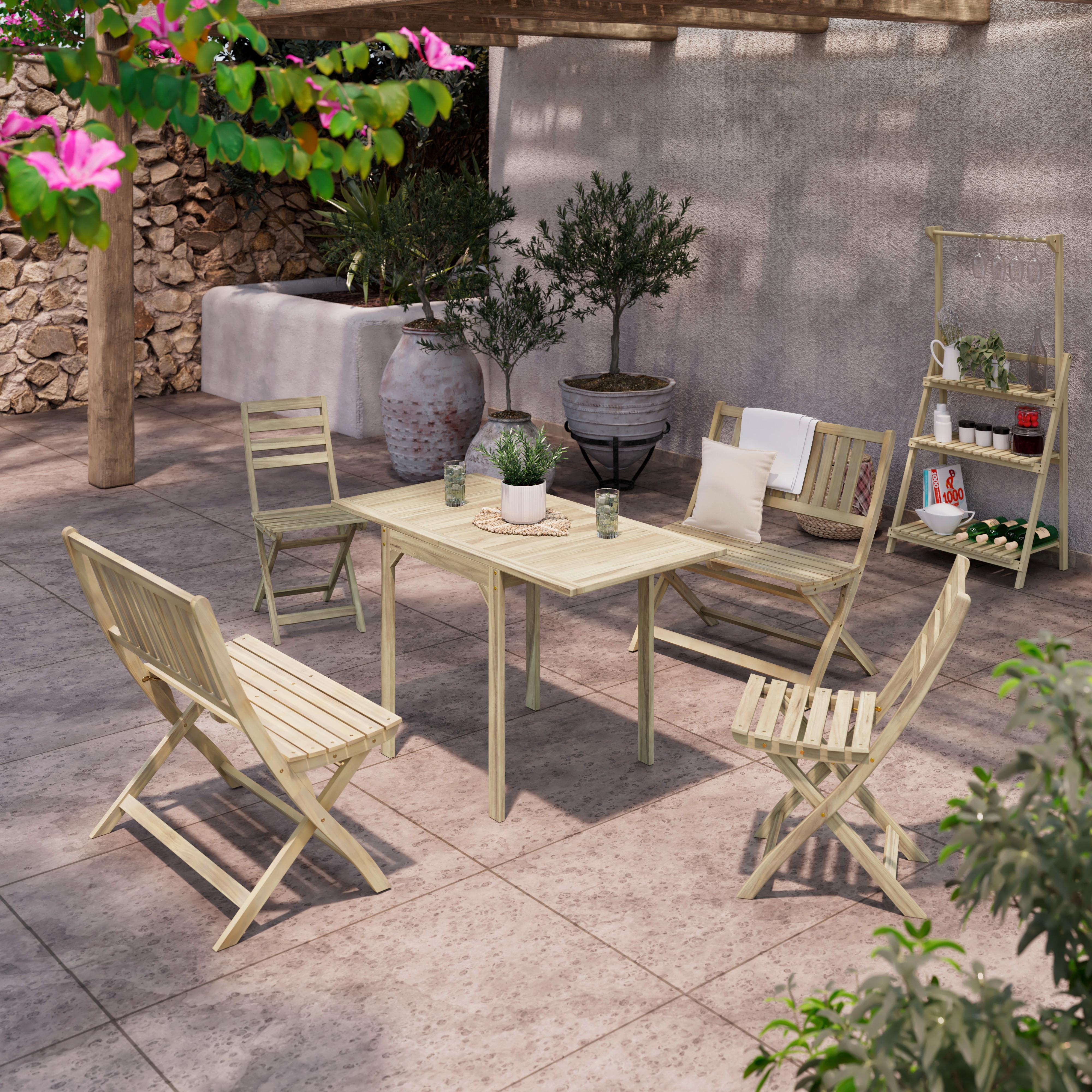 Balkonset Kopenhagen - Akaziefarben, MODERN, Holz - Beldano