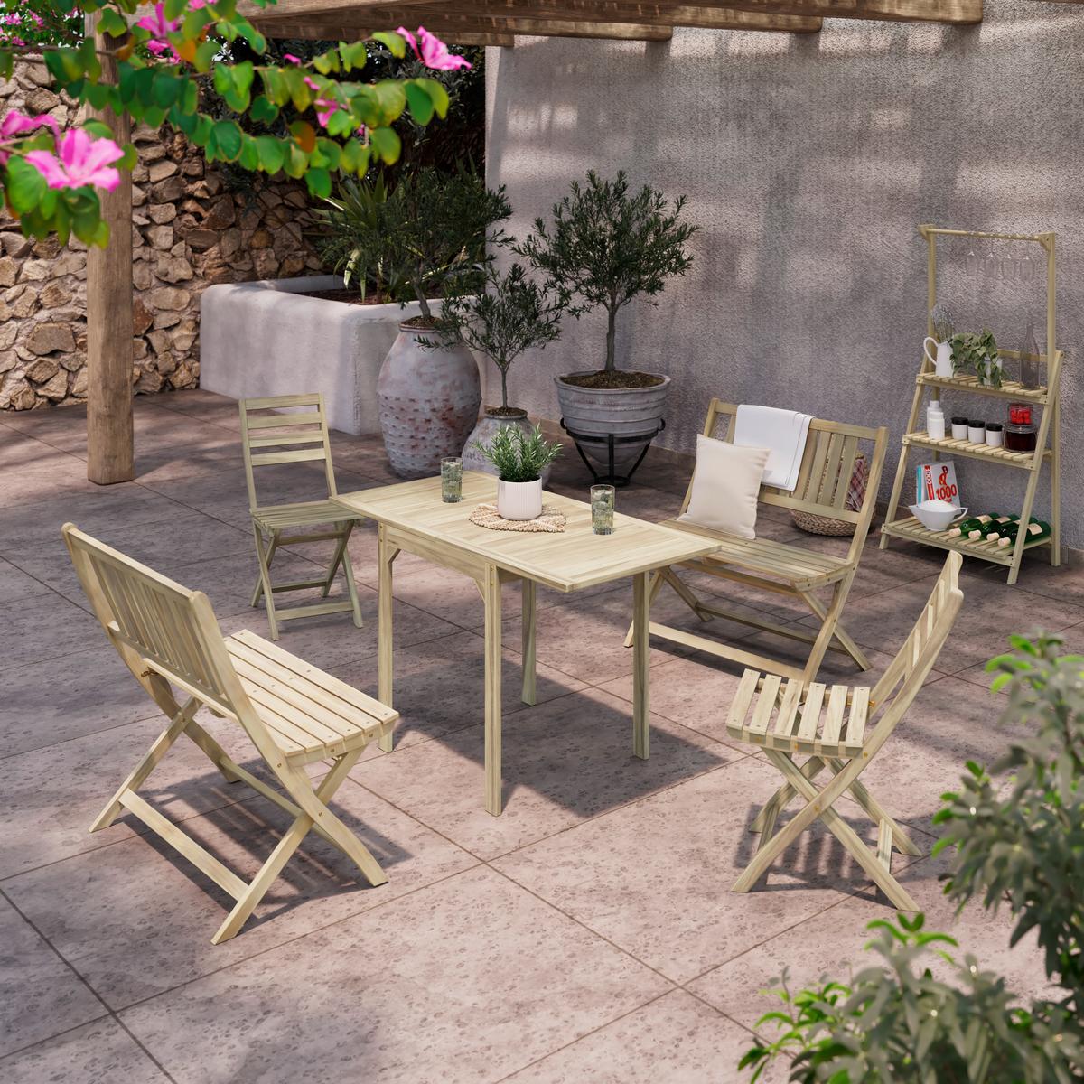 Balkonset Kopenhagen - Akaziefarben, MODERN, Holz - Beldano