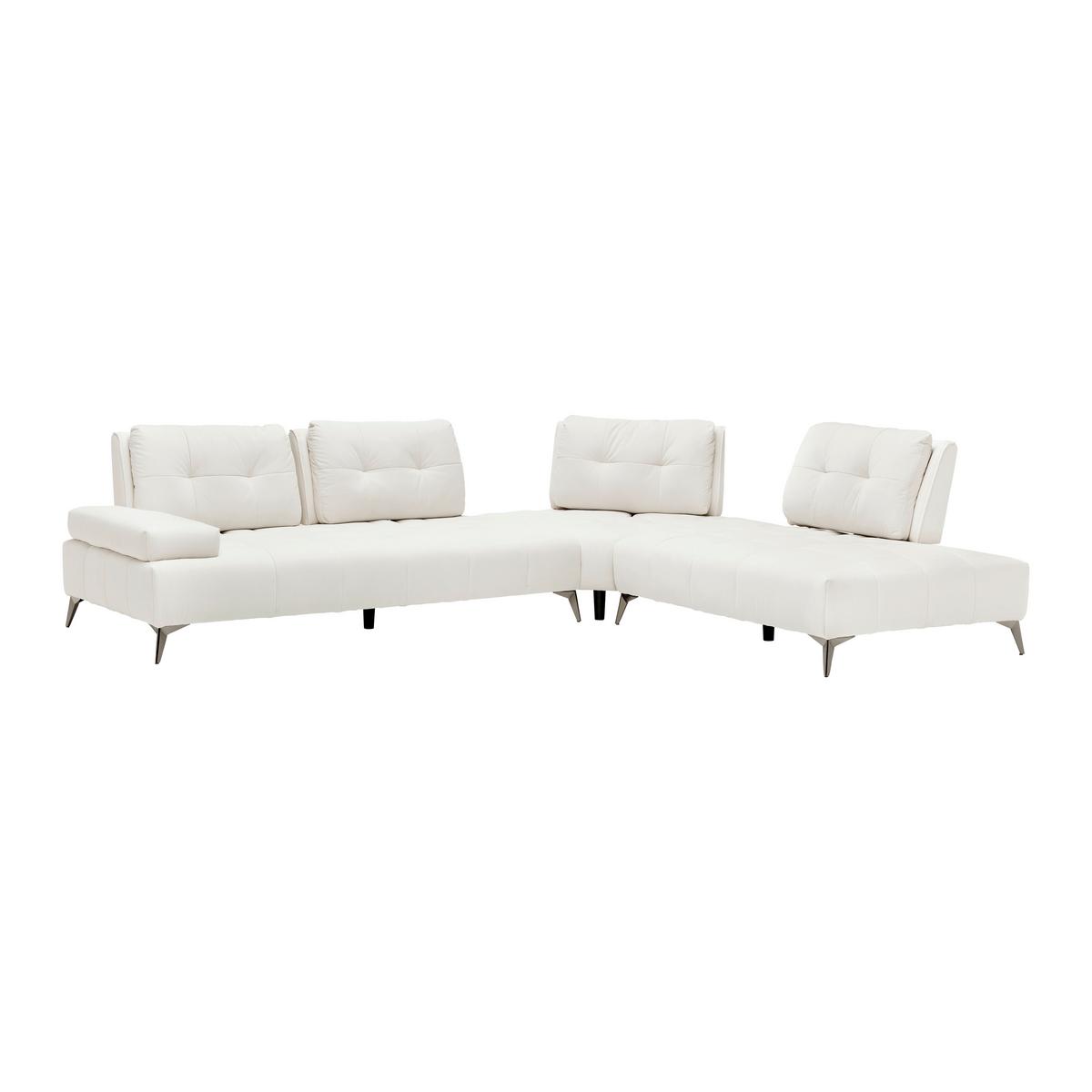 Sedací souprava ESTELLA krémová barva - krémová/tmavě šedá, Moderní, kov/dřevo (326/85/270cm) - Bessagi Home