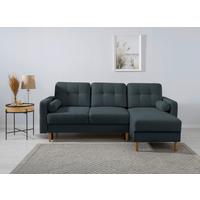 Ecksofa Noret Dunkelblau S: 223x157 Cm - Buchefarben/Dunkelblau, Design, Textil (223/157cm) - MID.YOU