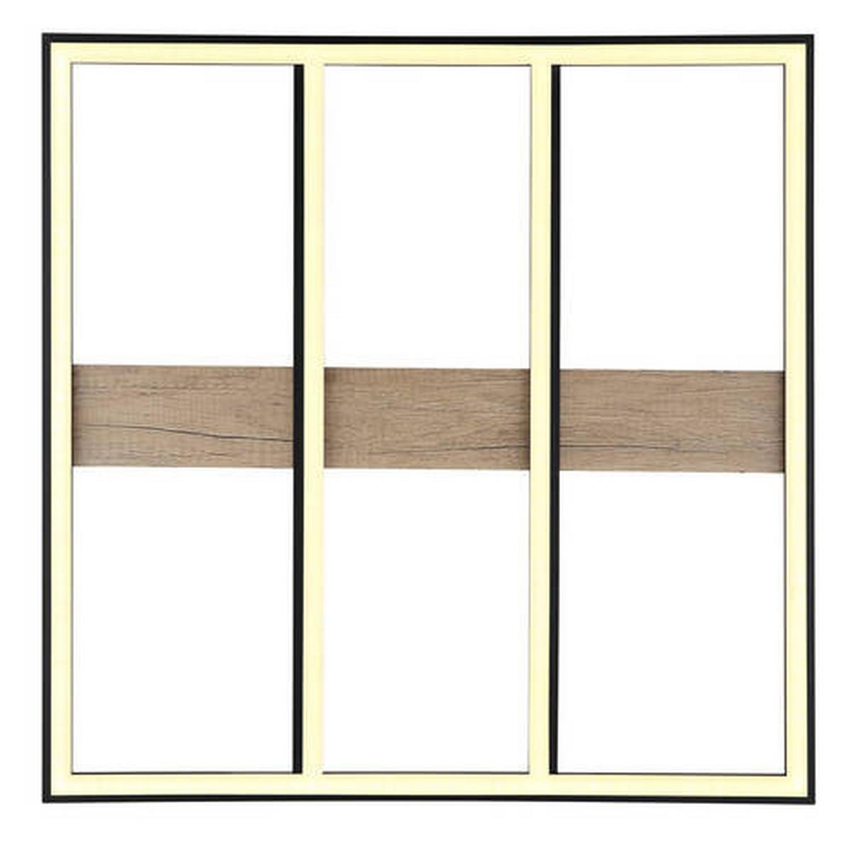 LED-Deckenleuchte 67291-48 - Dunkelbraun/Opal, Natur, Holzwerkstoff/Kunststoff (60/60/5,5cm) - Globo