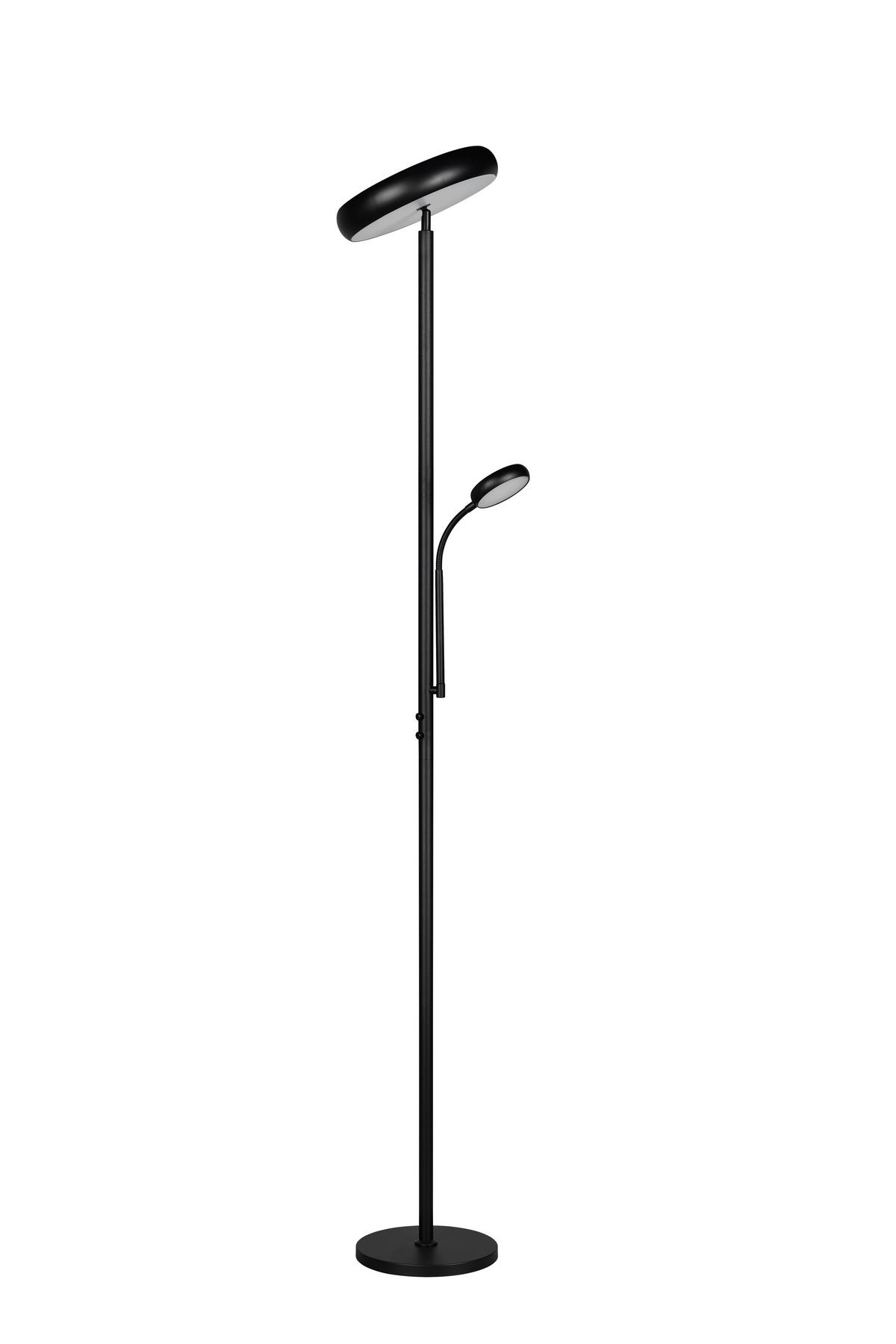 LED-Stehleuchte Palermo Schwarz D: 28 cm - Schwarz, KONVENTIONELL, Metall (28/183cm)