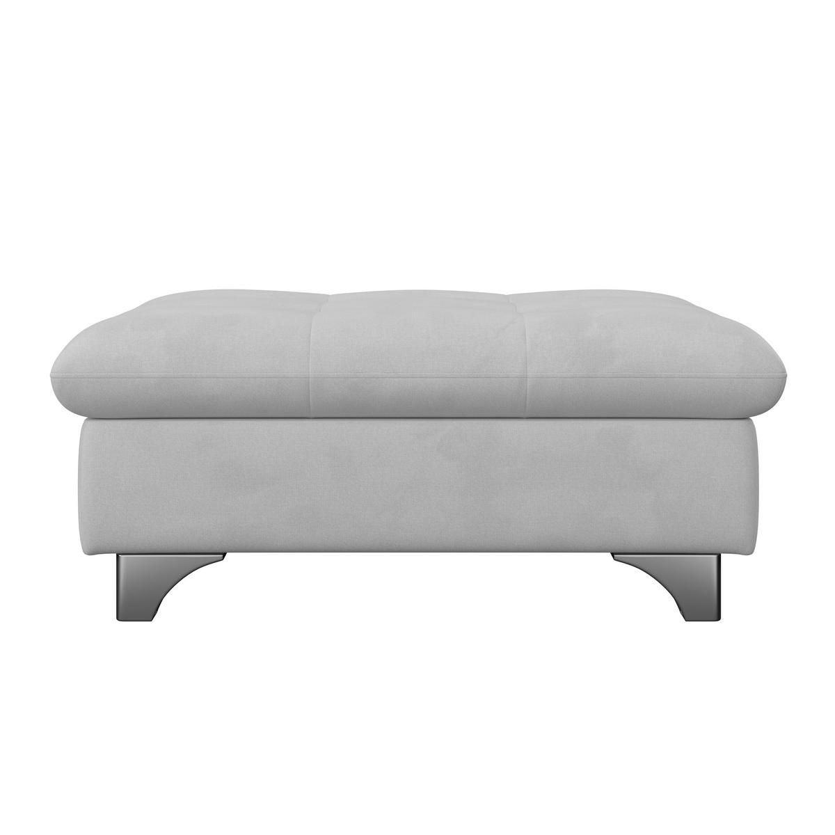 Hocker Gemini Hellgrau, B: 108cm - Chromfarben/Hellgrau, KONVENTIONELL, Textil (108/46/108cm)