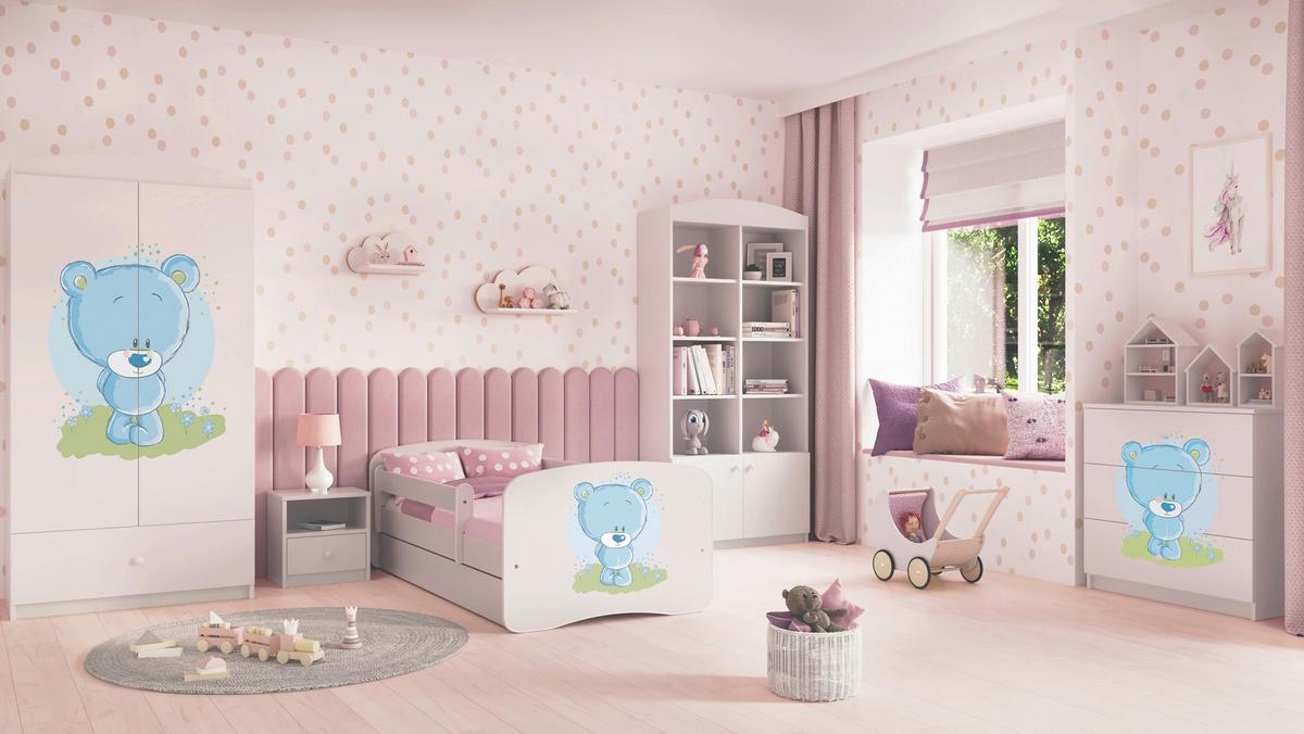Kinder-/Juniorbett Babydreams Inkl. Matratze 80x160 - Birkefarben/Weiß, MODERN, Holz/Holzwerkstoff (80/160cm) - MID.YOU