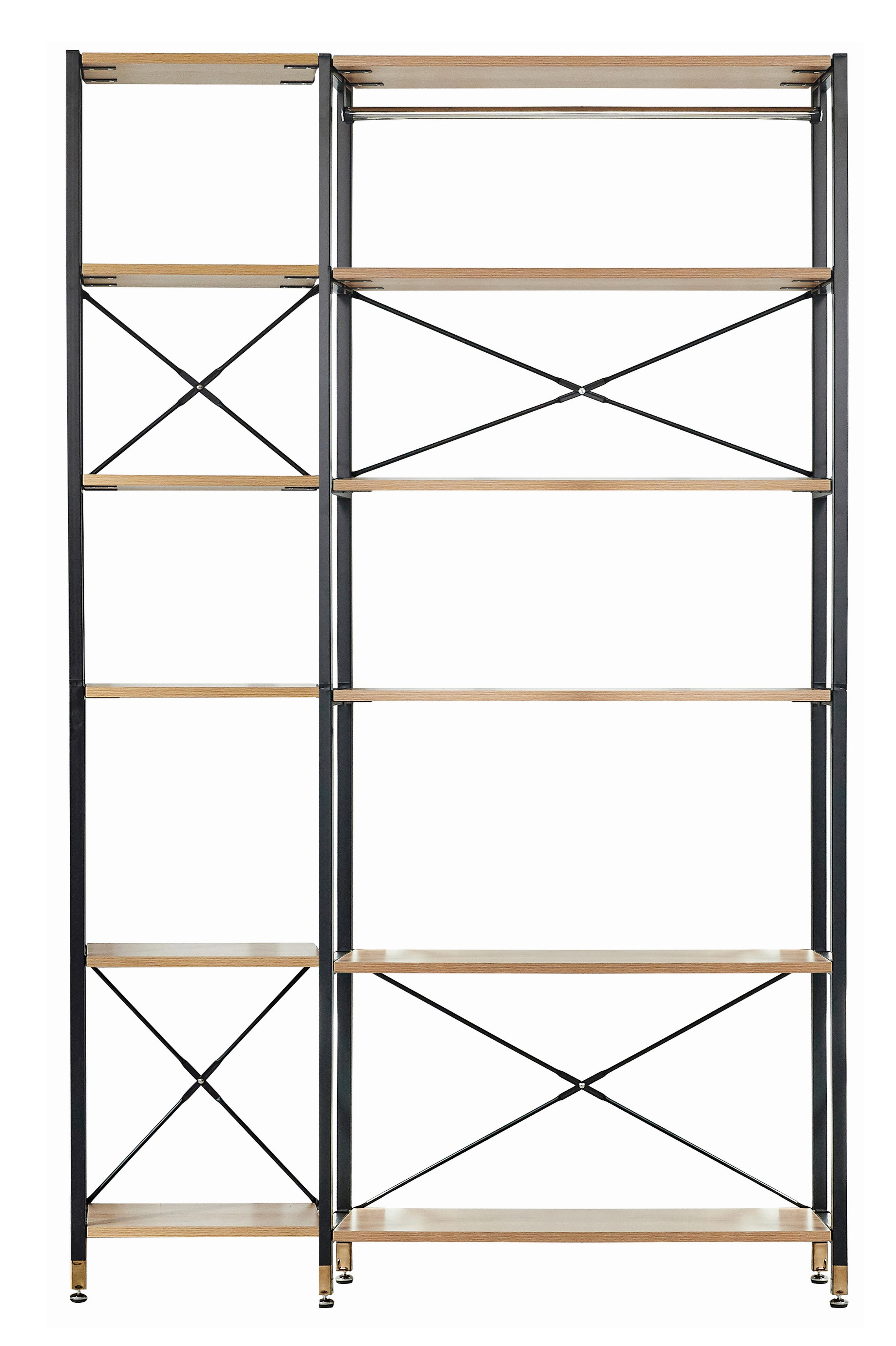 Regal Naturfarben/Schwarz B: 127,5cm