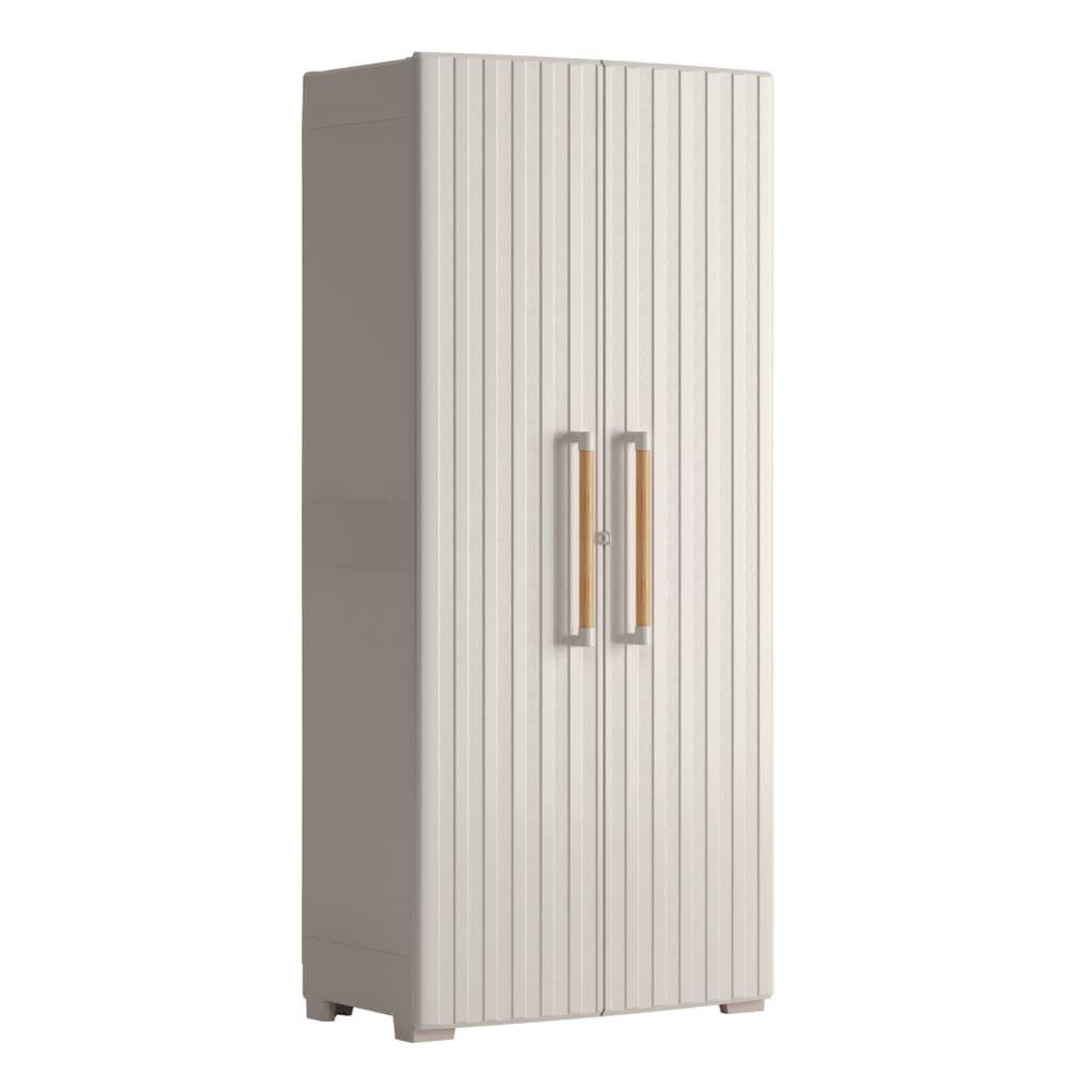 Univerzálna skriňa z plastu, béžová - béžová, Modern, drevo/plast (80/180/45cm)