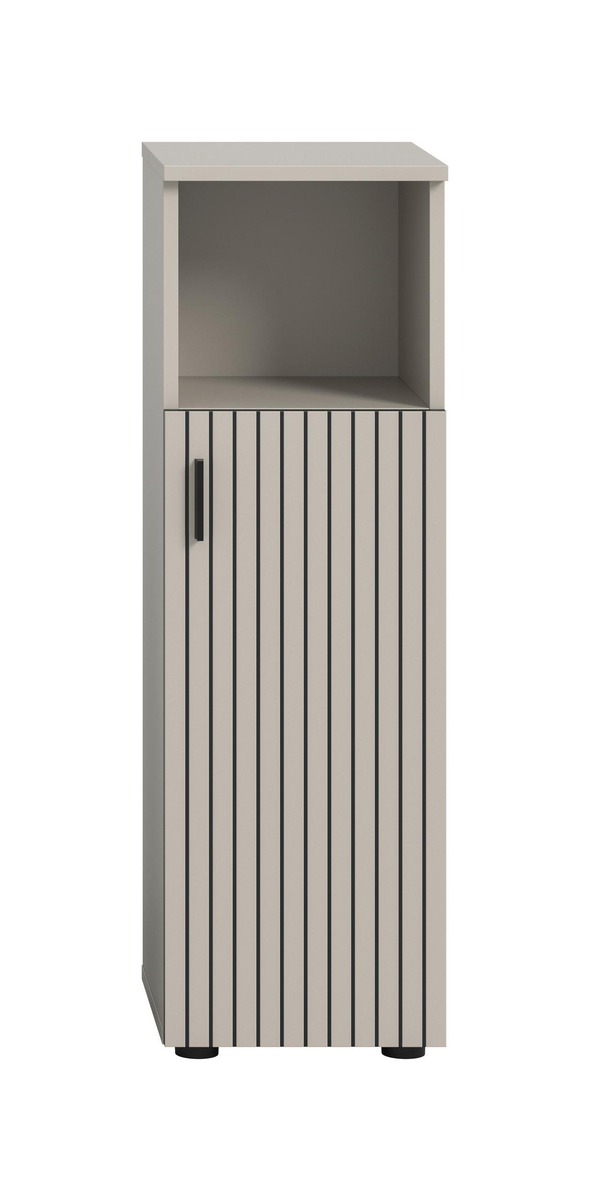 MIDISCHRANK Mone Kaschmir B: 30cm - Kaschmir/Schwarz, Trend, Holzwerkstoff (30/95/30cm) - MID.YOU