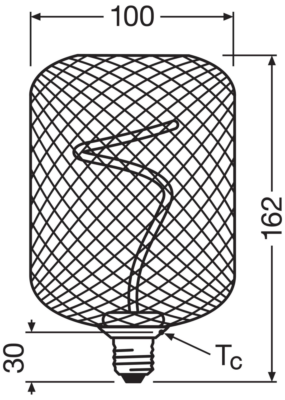 Led-filament-leuchtmittel E27, 1800k - Goldfarben, KONVENTIONELL, Metall (10/16,2cm) - Osram