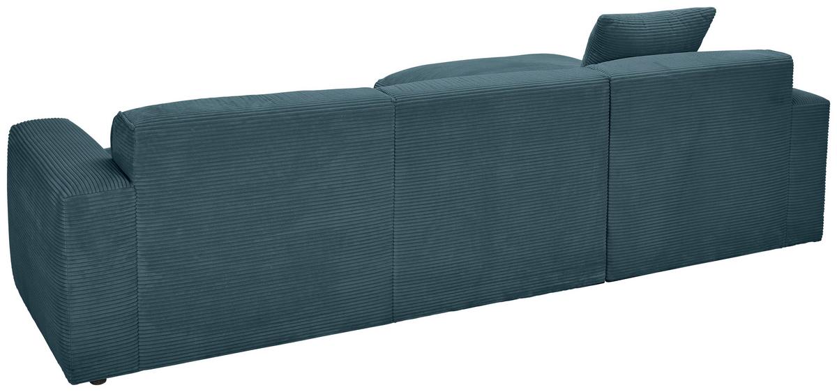 Ecksofa Pearl - Petrol/Schwarz, Design, Textil (196/303cm) - Livetastic